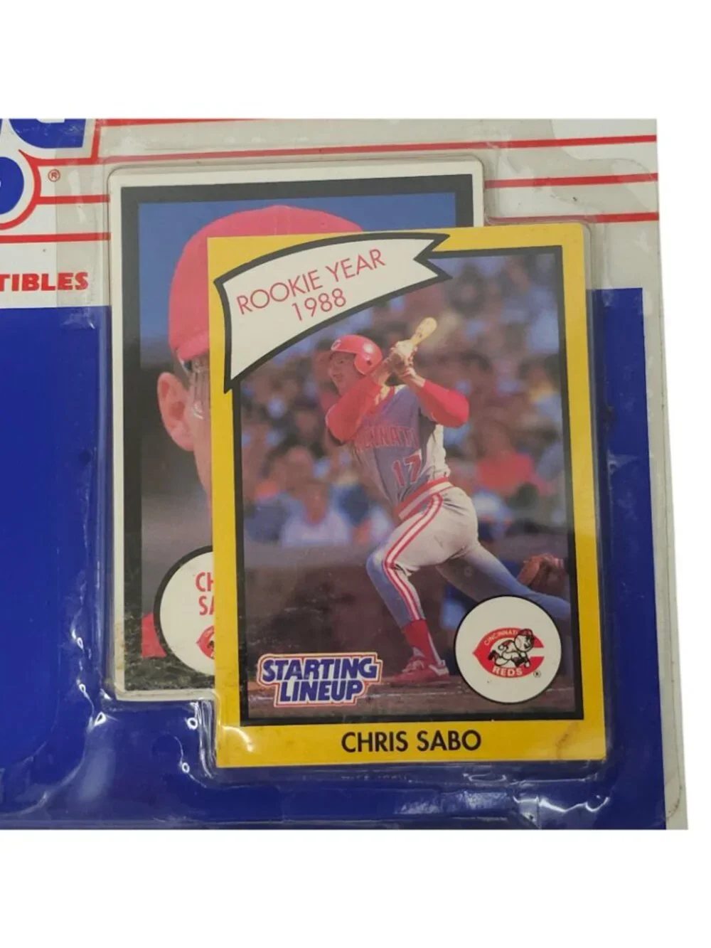 1989 Kenner Starting Lineup Chris Sabo Cincinnati Reds SLU Figure MLB Card NOC